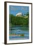 Rocky Mountain Naitonal Park - Hallet Peak-Lantern Press-Framed Art Print