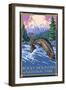 Rocky Mountain National Park, CO, Angler Fisherman-Lantern Press-Framed Art Print