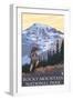 Rocky Mountain National Park, Co - Hiker, c.2009-Lantern Press-Framed Art Print