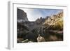 Rocky Mountain National Park, Colorado: An Adult Male Stands Alongside Emerald Lake-Ian Shive-Framed Photographic Print