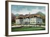 Rocky Mountain National Park, Colorado, Exterior View of the Stanley Hotel, Estes Park-Lantern Press-Framed Art Print