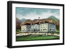 Rocky Mountain National Park, Colorado, Exterior View of the Stanley Hotel, Estes Park-Lantern Press-Framed Art Print