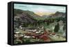 Rocky Mountain National Park, Colorado, General View of Estes Park-Lantern Press-Framed Stretched Canvas