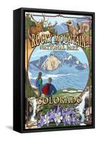 Rocky Mountain National Park, Colorado Montage-Lantern Press-Framed Stretched Canvas