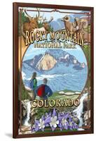 Rocky Mountain National Park, Colorado Montage-Lantern Press-Framed Art Print