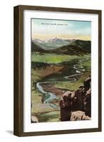 Rocky Mountain National Park, Colorado, Mt. Olympus Aerial View of Estes Park-Lantern Press-Framed Art Print