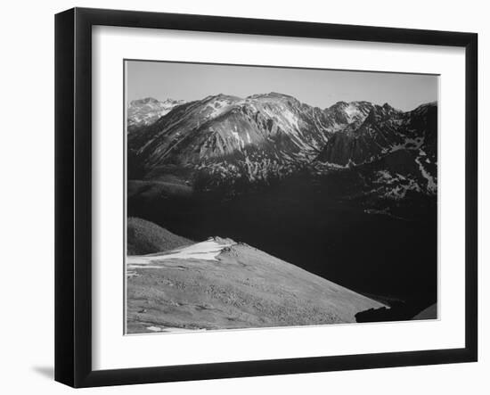 Rocky Mountain National Park Colorado Panorama Of Barren Mountains & Shadowed Valley 1933-1942-Ansel Adams-Framed Art Print