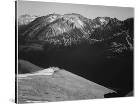 Rocky Mountain National Park Colorado Panorama Of Barren Mountains & Shadowed Valley 1933-1942-Ansel Adams-Stretched Canvas