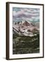 Rocky Mountain National Park, Colorado, Panoramic View of Long's Peak in Estes Park-Lantern Press-Framed Art Print