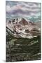 Rocky Mountain National Park, Colorado, Panoramic View of Long's Peak in Estes Park-Lantern Press-Mounted Art Print