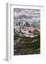 Rocky Mountain National Park, Colorado, Panoramic View of Long's Peak in Estes Park-Lantern Press-Framed Art Print