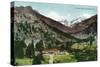 Rocky Mountain National Park, Colorado, Panoramic View of the Elkhorn Lodge, Estes Park-Lantern Press-Stretched Canvas
