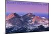 Rocky Mountain National Park, Colorado - Purple Sky and Snowy Peaks-Lantern Press-Mounted Art Print