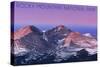 Rocky Mountain National Park, Colorado - Purple Sky and Snowy Peaks-Lantern Press-Stretched Canvas