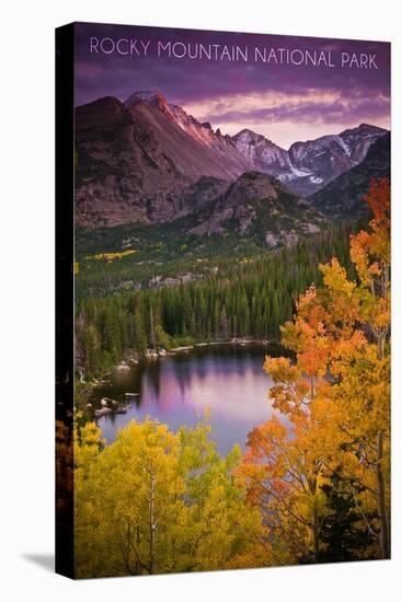 Rocky Mountain National Park, Colorado - Sunset and Lake-Lantern Press-Stretched Canvas
