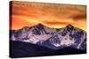 Rocky Mountain National Park, Colorado - Sunset and Peak-Lantern Press-Stretched Canvas