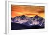 Rocky Mountain National Park, Colorado - Sunset and Peak-Lantern Press-Framed Art Print