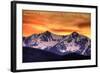 Rocky Mountain National Park, Colorado - Sunset and Peak-Lantern Press-Framed Art Print