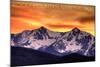 Rocky Mountain National Park, Colorado - Sunset and Peak-Lantern Press-Mounted Art Print