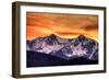 Rocky Mountain National Park, Colorado - Sunset and Peak-Lantern Press-Framed Art Print