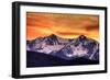 Rocky Mountain National Park, Colorado - Sunset and Peak-Lantern Press-Framed Art Print