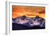 Rocky Mountain National Park, Colorado - Sunset and Peak-Lantern Press-Framed Art Print