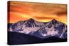 Rocky Mountain National Park, Colorado - Sunset and Peak-Lantern Press-Stretched Canvas