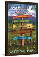 Rocky Mountain National Park, Colorado - Trail Ridge Road, Sign Destinations-Lantern Press-Framed Art Print