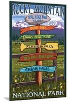 Rocky Mountain National Park, Colorado - Trail Ridge Road, Sign Destinations-Lantern Press-Mounted Art Print