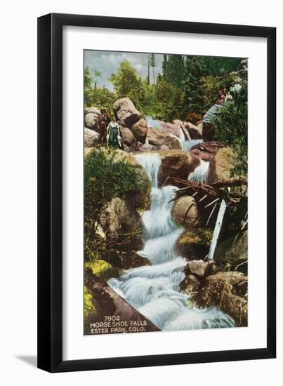 Rocky Mountain National Park, Colorado, View of Horseshoe Falls in Estes Park-Lantern Press-Framed Art Print