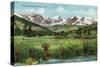 Rocky Mountain National Park, Colorado, View of the Range from Estes Park-Lantern Press-Stretched Canvas