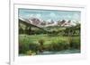 Rocky Mountain National Park, Colorado, View of the Range from Estes Park-Lantern Press-Framed Premium Giclee Print