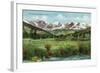 Rocky Mountain National Park, Colorado, View of the Range from Estes Park-Lantern Press-Framed Art Print