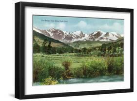 Rocky Mountain National Park, Colorado, View of the Range from Estes Park-Lantern Press-Framed Art Print