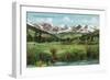 Rocky Mountain National Park, Colorado, View of the Range from Estes Park-Lantern Press-Framed Art Print