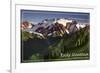 Rocky Mountain National Park - Mountains and Trees-Lantern Press-Framed Premium Giclee Print