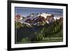 Rocky Mountain National Park - Mountains and Trees-Lantern Press-Framed Premium Giclee Print