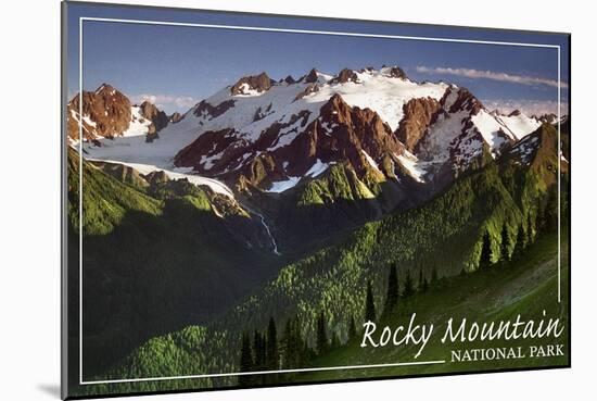 Rocky Mountain National Park - Mountains and Trees-Lantern Press-Mounted Art Print