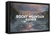 Rocky Mountain National Park - Rubber Stamp-Lantern Press-Framed Stretched Canvas