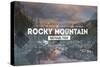 Rocky Mountain National Park - Rubber Stamp-Lantern Press-Stretched Canvas