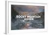 Rocky Mountain National Park - Rubber Stamp-Lantern Press-Framed Art Print