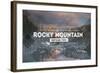 Rocky Mountain National Park - Rubber Stamp-Lantern Press-Framed Art Print