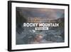 Rocky Mountain National Park - Rubber Stamp-Lantern Press-Framed Art Print