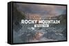 Rocky Mountain National Park - Rubber Stamp-Lantern Press-Framed Stretched Canvas