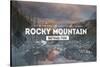 Rocky Mountain National Park - Rubber Stamp-Lantern Press-Stretched Canvas