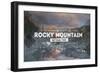 Rocky Mountain National Park - Rubber Stamp-Lantern Press-Framed Art Print