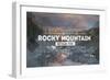 Rocky Mountain National Park - Rubber Stamp-Lantern Press-Framed Art Print