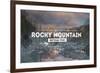 Rocky Mountain National Park - Rubber Stamp-Lantern Press-Framed Art Print