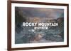 Rocky Mountain National Park - Rubber Stamp-Lantern Press-Framed Art Print