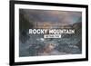 Rocky Mountain National Park - Rubber Stamp-Lantern Press-Framed Art Print